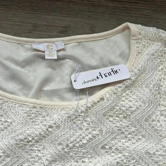 ✨🆕Charming Charlie🆕✨ | White/Ivory Lace  Dress With Sequin - Picture 6 of 8